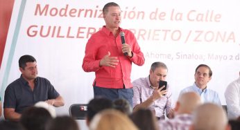 CONTINÚA QUIRINO CON LA MODERNIZACIÓN DEL CENTRO HISTÓRICO DE LOS MOCHIS.
