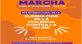 ESCUINAPA INVITA A PARTICIPAR EN MARCHA POR EL DÍA INTERNACIONAL DE LA ELIMINACIÓN DE LA VIOLENCIA CONTRA LA MUJER