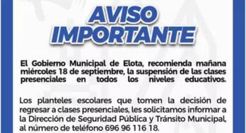 ELOTA CONTINÚA CON SUSPENSIÓN DE CLASES ANTE PREOCUPACIONES DE SEGURIDAD
